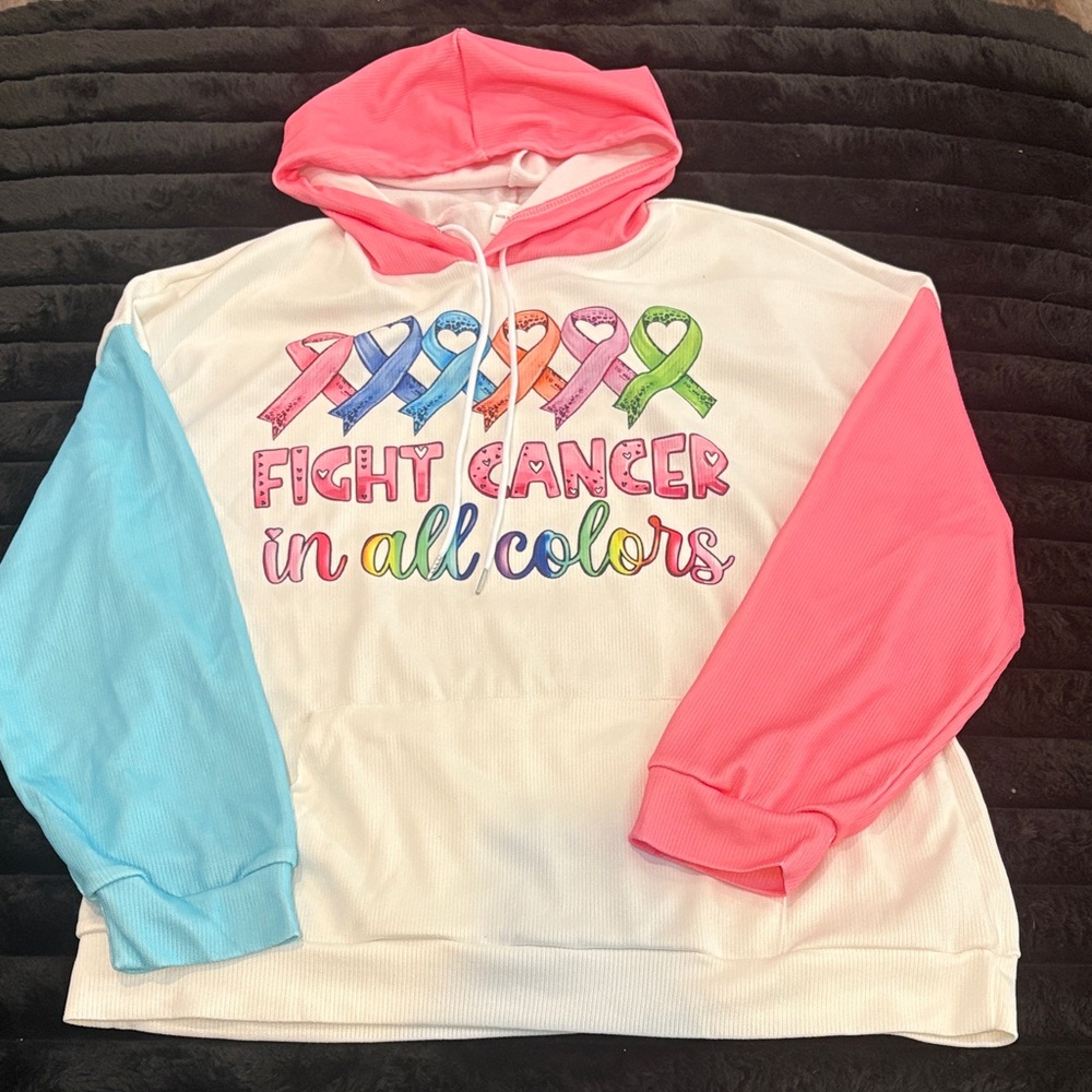 Gildan Multicolor Cancer Awareness Hoodie